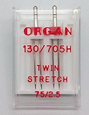 75/2.5 Twin Stretch Needle - 2 Pack - Organ 130/705H