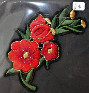 Red and Gold Rose - Iron On Motif