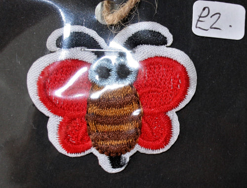 Cute Red Bee - Iron On Motif