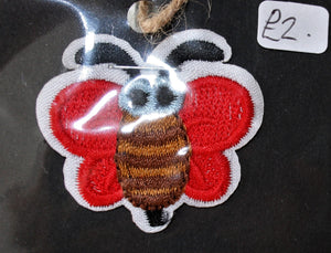 Cute Red Bee - Iron On Motif