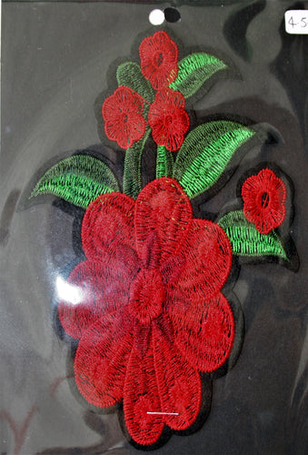 Large Red Flower - Iron On Motif