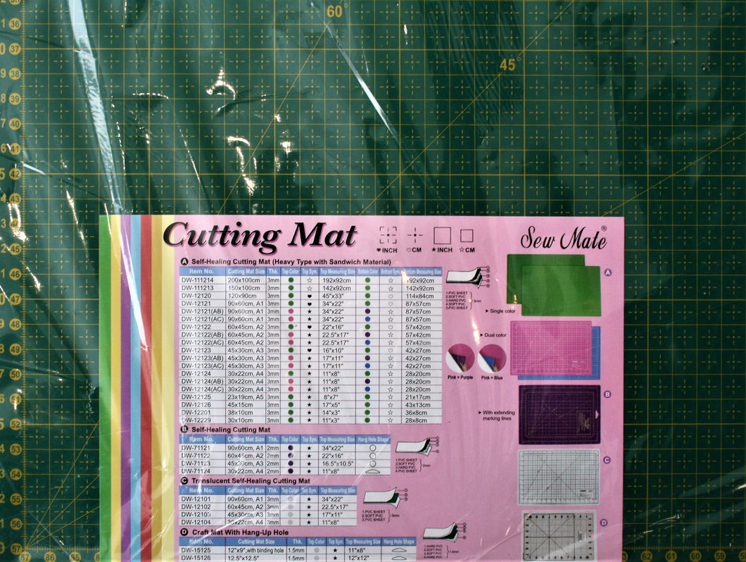 60cm x 45cm - Self-Heal Cutting Mat - Sew Mate