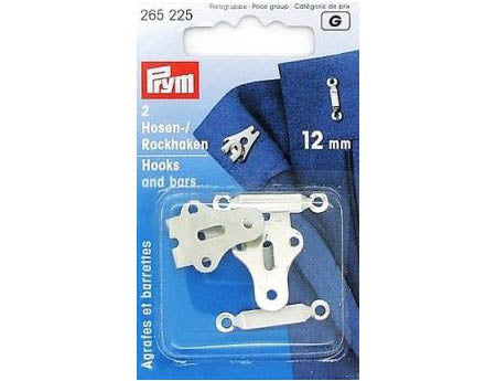 Prym Hooks and Bars for trousers and skirt 12mm silver